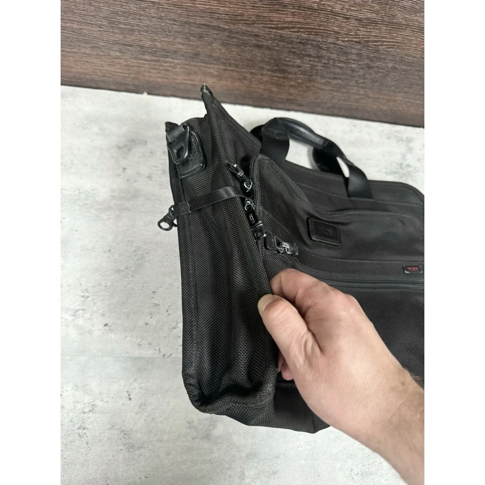 TUMI Business T-Pass Laptop Briefcase Black Ballistic Nylon - 15.5x12.5